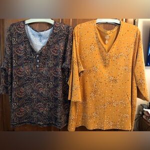 Bundle of Two (2) Croft & Barrow Plus Size Tops, 2X